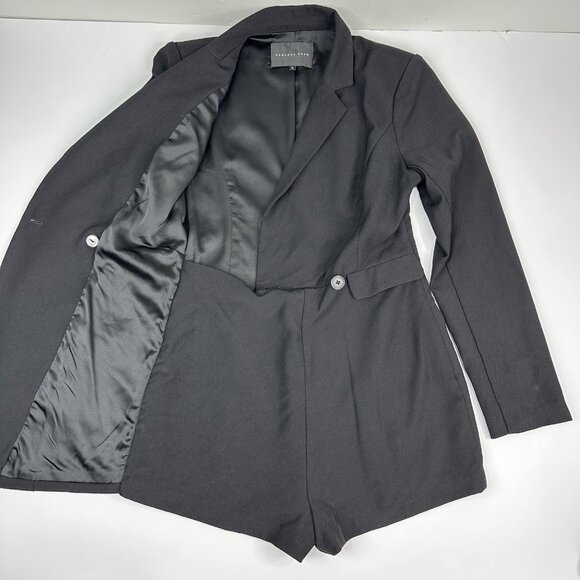 Endless Rose Women's Black Double Breasted Long Sleeve Blazer Romper Medium - Picture 6 of 16